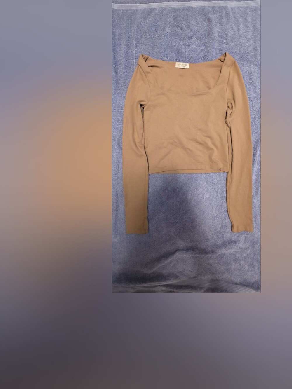 Altar'd State Camel Long Sleeve Scoop-Neck Women's Top